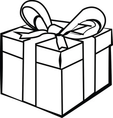 Gift box Christmas gift box present  sketch 