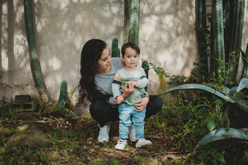 Young mother with her son