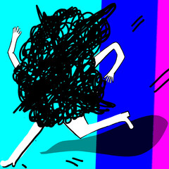 Enredado y corriendo