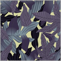 Seamless image of leaves with patterns and texture. A natural illustration. Design of wallpaper, fabrics, textiles, posters, packaging, gift paper.

