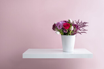 Flowers in vase minimalist design,