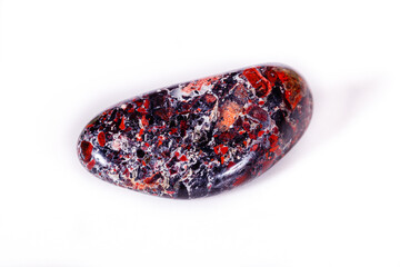 Macro mineral stone Jasper leopard on white background