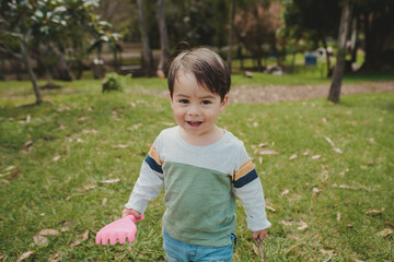 Toddler playing in the park
