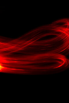 abstract light drawing with red light