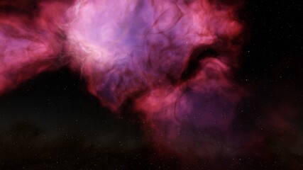 nebula gas cloud in deep outer space, colorful space background with stars, 3d render