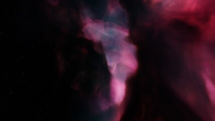 nebula gas cloud in deep outer space, colorful space background with stars, 3d render