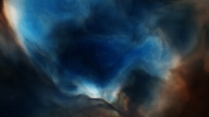 Fototapeta premium nebula gas cloud in deep outer space, colorful space background with stars, 3d render