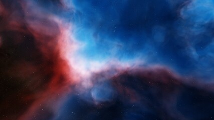 Fototapeta na wymiar nebula gas cloud in deep outer space, colorful space background with stars, 3d render