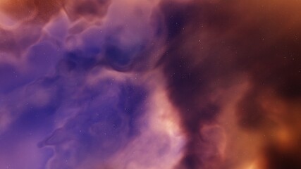 nebula gas cloud in deep outer space, colorful space background with stars, 3d render