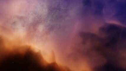 nebula gas cloud in deep outer space, colorful space background with stars, 3d render