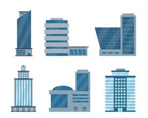 Obraz premium Facades of modern city business buildings.
