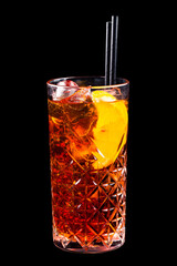 Limburgish lemonade cocktail isolated on black