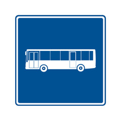 Bus stop traffic road sign