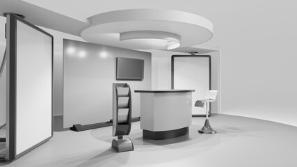 Retail Trade Stand Mock-up, POS Promotion counter, 3D rendering