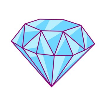 Illustration of shiny diamond. Picture for decoration children holiday and party.