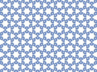 seamless pattern with blue colored triangles white background
