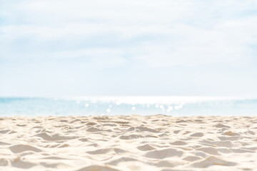 Fototapeta na wymiar Blue sky and beautiful beach in Punta Cana, Dominican Republic.