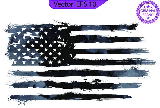 USA Flag, watercolor flag - Distressed American flag, Us flags. EPS 10, Clip art,	Only commercial use
