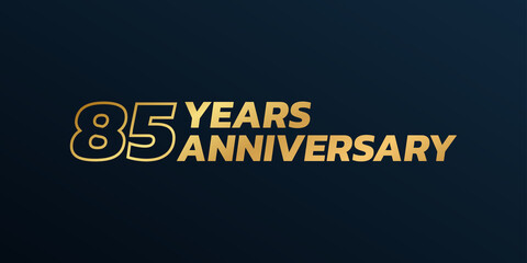 85 year anniversary logo design. 85th birthday celebration icon or badge. Vector illustration.