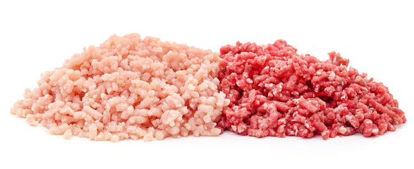 Minced chicken and beef.
