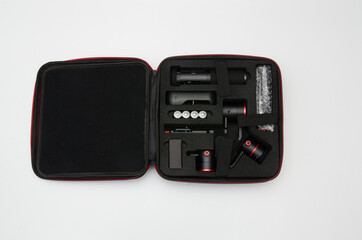 Stabilizer in box kit isolated on a white background video equipment