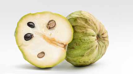 Custard apple or cherimoya isolated on white