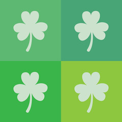 Happy St. Patrick's Day Background, March 17, Irish, Four Leaf Clover Icon, Clover Flat Icon Vector Illustration Background