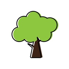 Icon tree. Green Tree with Leaves. Vector outline Illustration. Plant in Garden. Tree with green leaves. 