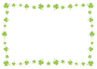 St. Patrick's Day Border, Saint Patrick's Day Frame, St. Patrick's Day Background, Clover Frame, Leaf Frame, Four Leaf Clover Border Frame, Vector Illustration Background