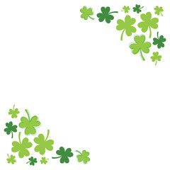 St. Patrick's Day Border, Saint Patrick's Day Frame, St. Patrick's Day Background, Clover Frame, Leaf Frame, Four Leaf Clover Border Frame, Vector Illustration Background