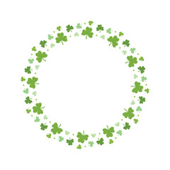 St. Patrick's Day Border, Saint Patrick's Day Frame, St. Patrick's Day Background, Clover Frame, Leaf Frame, Four Leaf Clover Border Frame, Vector Illustration Background