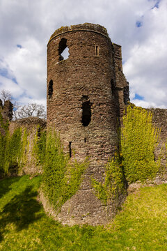 Walls And Remains Of A 12th Century Medieval Castle In Wales (Grosmont Castle)