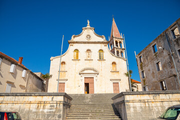 Fototapeta premium Historic church in Milna on Brac island, Dalmatia, Croatia