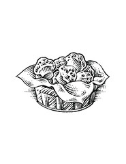 Naklejka premium basket of muffins illustration