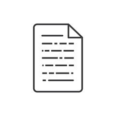 Document icon outline and linear vector.  Office note symbol.