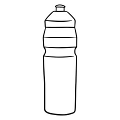 Sports water bottle. Convenient water bottle for sports activities. Cartoon style.
