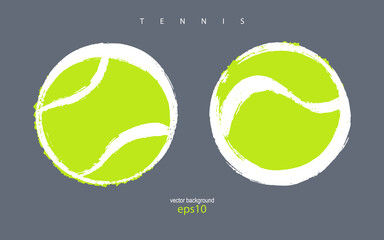 Collection of vector abstract tennis balls. Hand drawing.