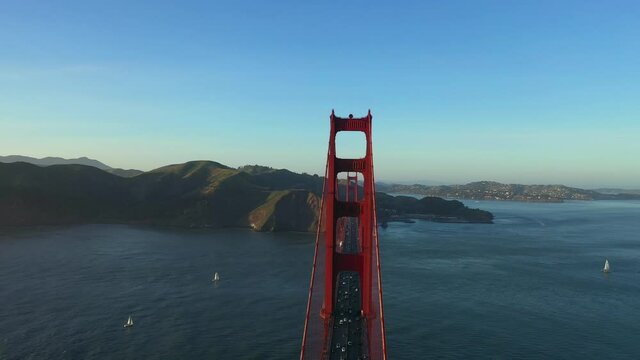 Golden Gate Bridge San Francisco California Drone Aerial View