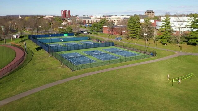 Aerial View of Tennis Courts at New Paltz University
