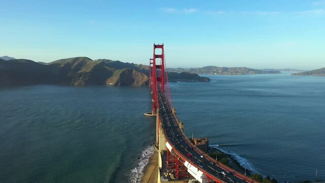 Golden Gate Bridge San Francisco California Drone Aerial View