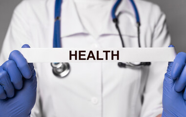 Health word. Healthcare and healthy life insurance concept.