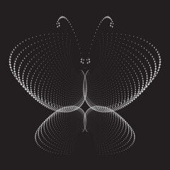 Butterfly. Dotted Halftone Vector in doodle style image