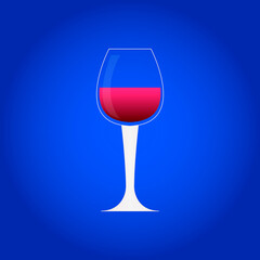 Wine glass with red wine icon logo