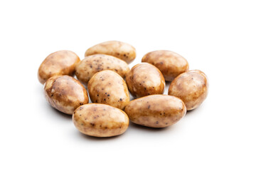 Sweet chocolate almonds. Chocolate eggs.