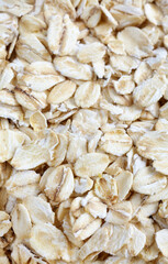 Close up picture of oat flakes, selective focus.