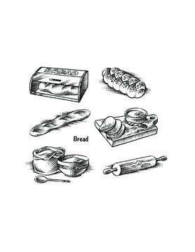 set of bread illustrations