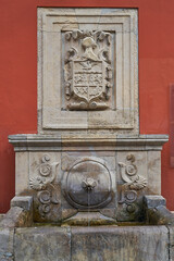 Fountain of la calle lafruit, next to the Town Hall of the city of Avilés, in Asturias (Asturies)