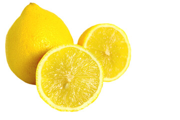 lemon isolated on the white background. Lemon from the inside