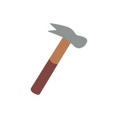 Hammer, nail puller. Household hand tool for repair and joinery or carpentry work. Colorful vector illustration isolated hand drawn