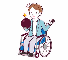 車椅子に乗った男の子